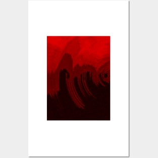 Red and Black Abstract Painting Posters and Art